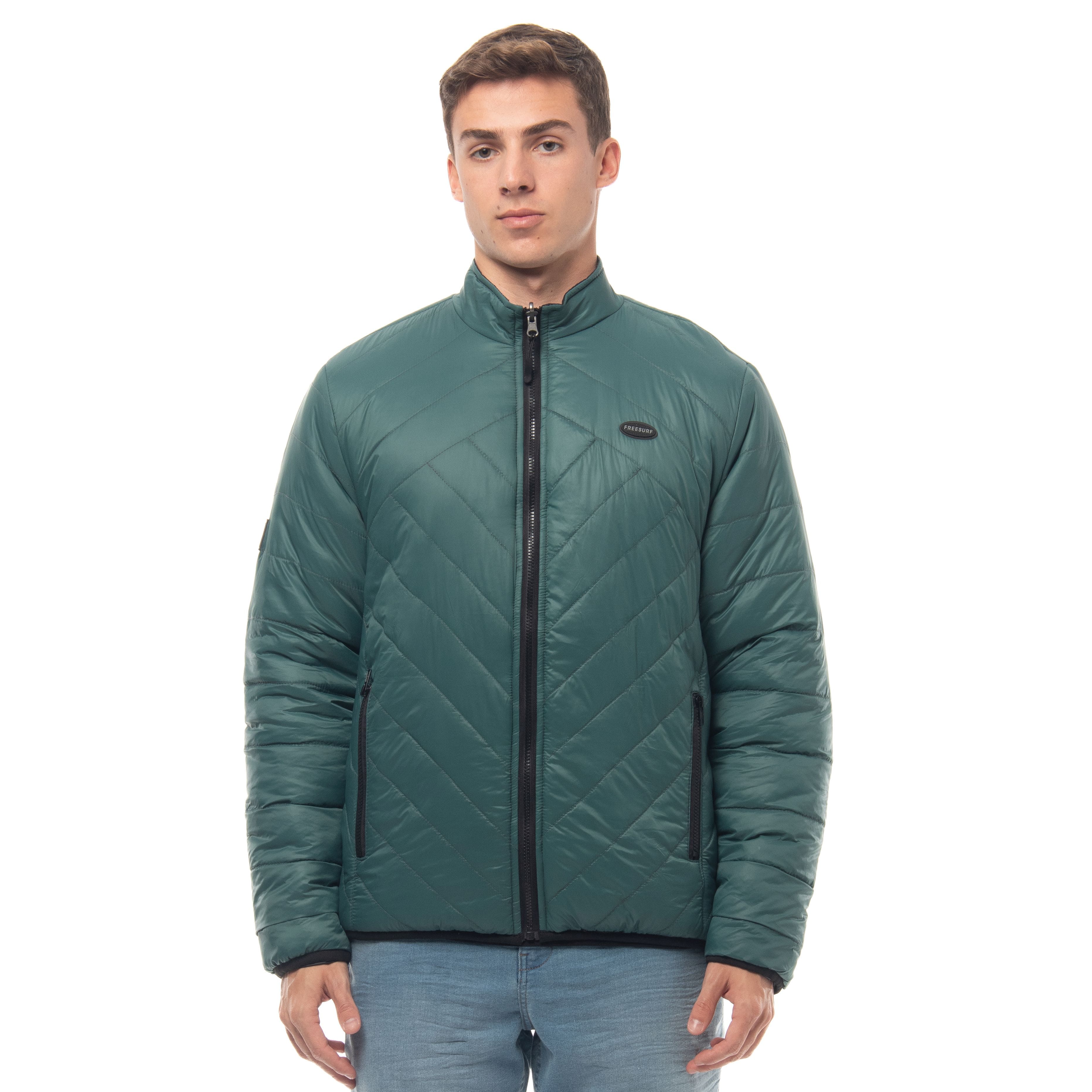 USS2 Oblique W-Zip JKT グリーン Jaqueta FreeSurf Double Dupla Face